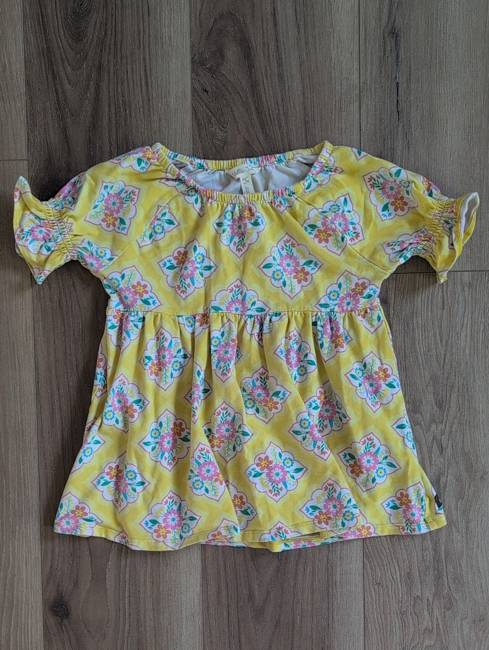 Matilda Jane Peasant Top Yellow With Floral Print